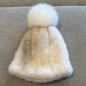 Fox Fur Pom Pom Beanie